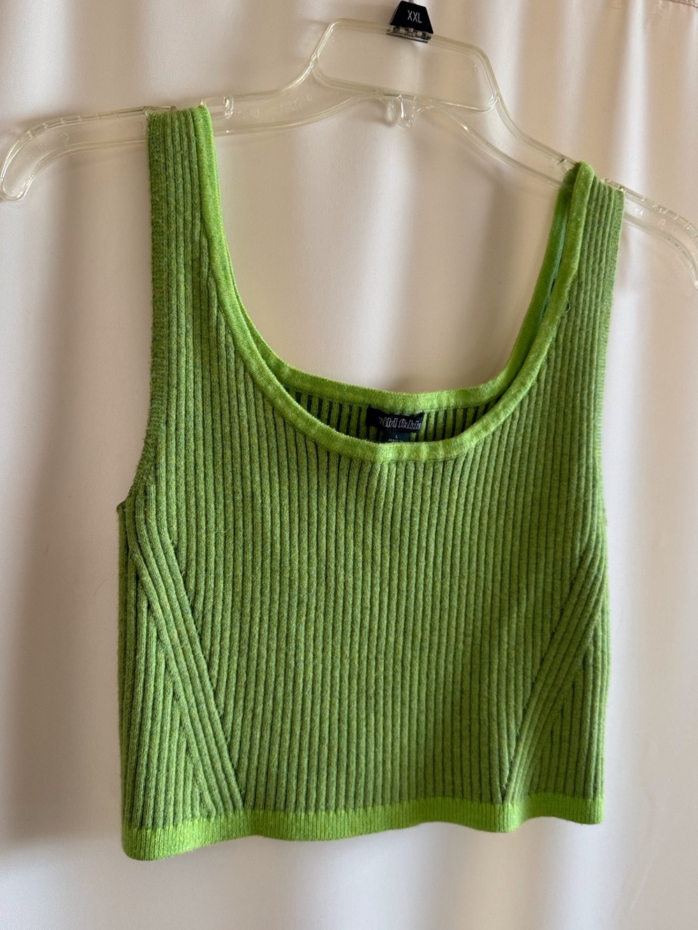 Women wild fable Lime Green Ribbed Crop Tank size L